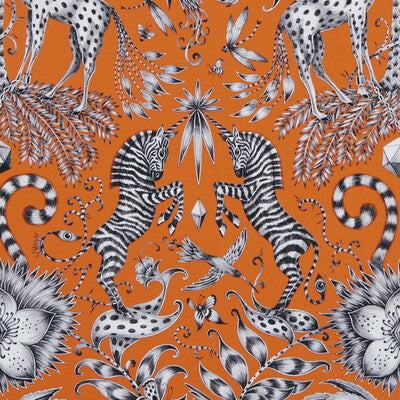 CLARKE AND CLARKE F1111/02.CAC.0 KRUGER FLAME Fabric - Eade's Wallpaper