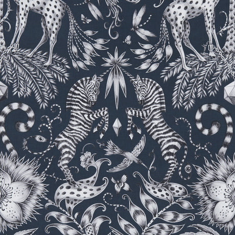 CLARKE AND CLARKE F1111/05.CAC.0 KRUGER NAVY Fabric - Eade's Wallpaper