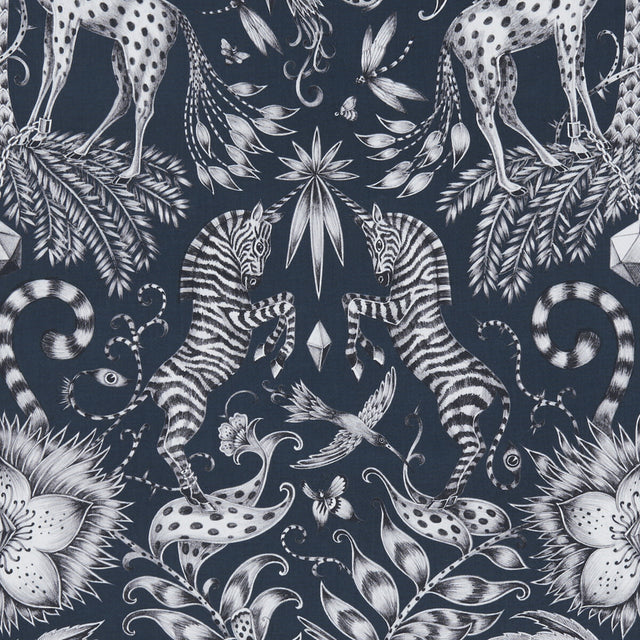 CLARKE AND CLARKE F1111/05.CAC.0 KRUGER NAVY Fabric - Eade's Wallpaper