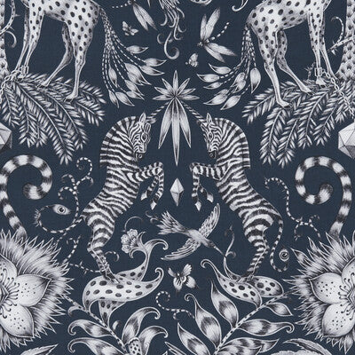 CLARKE AND CLARKE F1111/05.CAC.0 KRUGER NAVY Fabric - Eade's Wallpaper