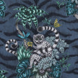 CLARKE AND CLARKE F1112/03.CAC.0 LEMUR NAVY Fabric - Eade's Wallpaper