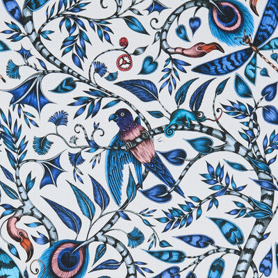 CLARKE AND CLARKE F1113/01.CAC.0 ROUSSEAU BLUE Fabric - Eade's Wallpaper