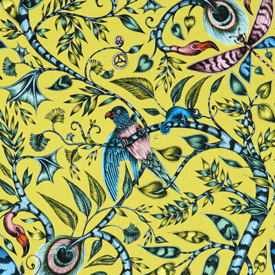 CLARKE AND CLARKE F1113/04.CAC.0 ROUSSEAU LIME Fabric - Eade's Wallpaper