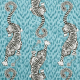 CLARKE AND CLARKE F1114/04.CAC.0 TIGRIS TEAL Fabric - Eade's Wallpaper