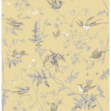 COLE & SON F111/1001.CS.0 HUMMINGBIRDS GLD/SFT GREY Fabric - Eade's Wallpaper