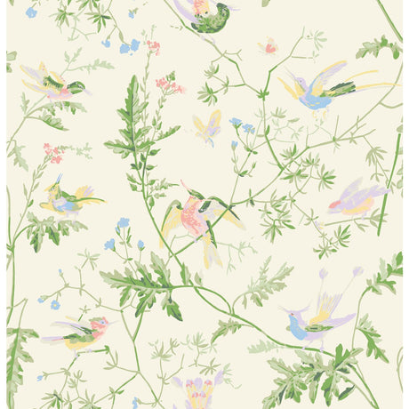 COLE & SON F111/1002.CS.0 HUMMINGBIRDS BRIGHT MULTI  Fabric - Eade's Wallpaper