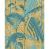 COLE & SON F111/2003L.CS.0 PALM JUNGLE ORCHRE & PETROL Fabric - Eade's Wallpaper