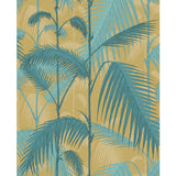 COLE & SON F111/2003L.CS.0 PALM JUNGLE ORCHRE & PETROL Fabric - Eade's Wallpaper