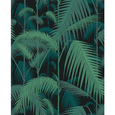 COLE & SON F111/2004L.CS.0 PALM JUNGLE VIR/PET ON CHAR Fabric - Eade's Wallpaper