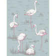 COLE & SON F111/3010L.CS.0 FLAMINGOS WHT/FUCH ON SFOAM Fabric - Eade's Wallpaper