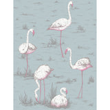 COLE & SON F111/3010L.CS.0 FLAMINGOS WHT/FUCH ON SFOAM Fabric - Eade's Wallpaper