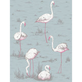 COLE & SON F111/3010L.CS.0 FLAMINGOS WHT/FUCH ON SFOAM Fabric - Eade's Wallpaper