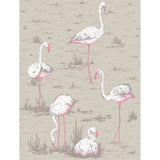 COLE & SON F111/3011L.CS.0 FLAMINGOS WHT/FUCH ON TUP Fabric - Eade's Wallpaper