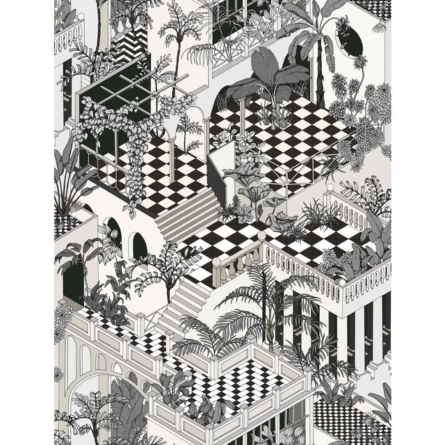 COLE & SON F111/4014.CS.0 MIAMI BLK WHT Fabric - Eade's Wallpaper