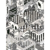 COLE & SON F111/4014.CS.0 MIAMI BLK WHT Fabric - Eade's Wallpaper