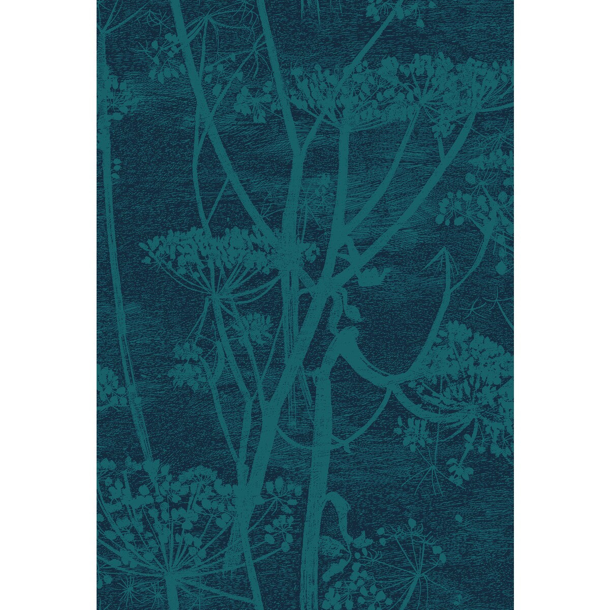 COLE & SON F111/5015.CS.0 COW PARSLEY PETROL & INK Fabric - Eade's Wallpaper