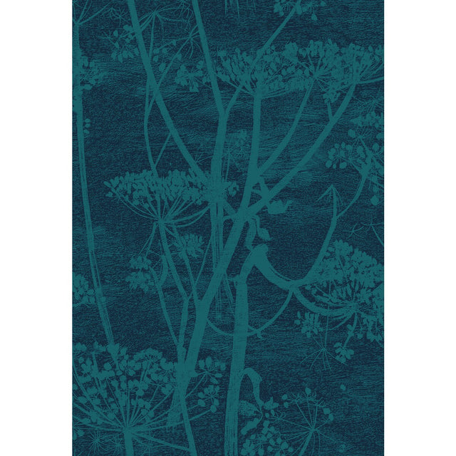 COLE & SON F111/5015.CS.0 COW PARSLEY PETROL & INK Fabric - Eade's Wallpaper