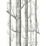 COLE & SON F111/7026L.CS.0 WOODS BLK WHT Fabric - Eade's Wallpaper