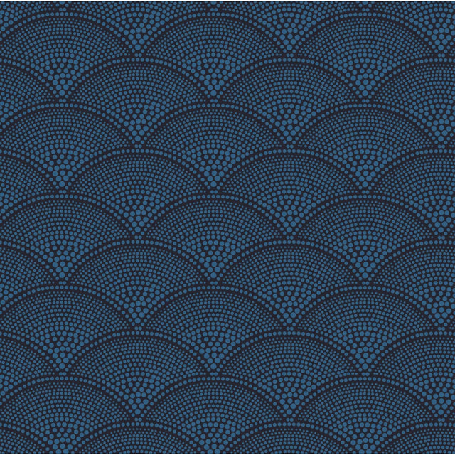 COLE & SON F111/8028.CS.0 FEATHER FAN HYAC ON CHAR Fabric - Eade's Wallpaper
