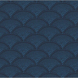 COLE & SON F111/8028.CS.0 FEATHER FAN HYAC ON CHAR Fabric - Eade's Wallpaper
