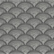 COLE & SON F111/8031.CS.0 FEATHER FAN WHT ON BLK Fabric - Eade's Wallpaper