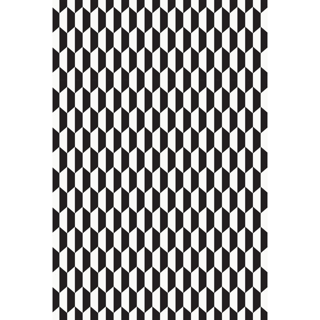 COLE & SON F111/9034.CS.0 TILE BLK WHT Fabric - Eade's Wallpaper
