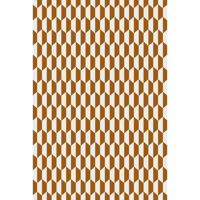 COLE & SON F111/9035.CS.0 TILE DRK GINGR CRM Fabric - Eade's Wallpaper