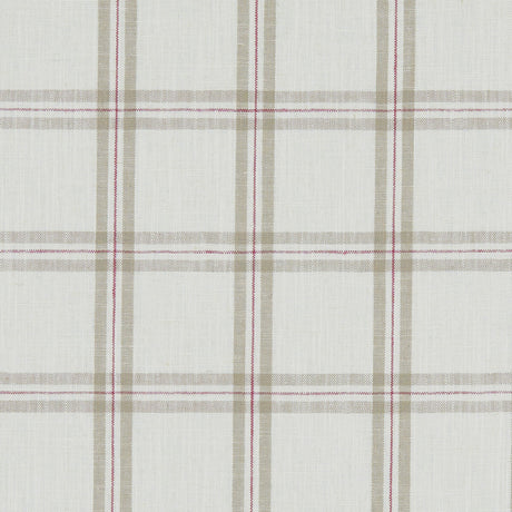 CLARKE AND CLARKE F1124/06.CAC.0 KELMSCOTT RASPBERRY/LINEN Fabric - Eade's Wallpaper