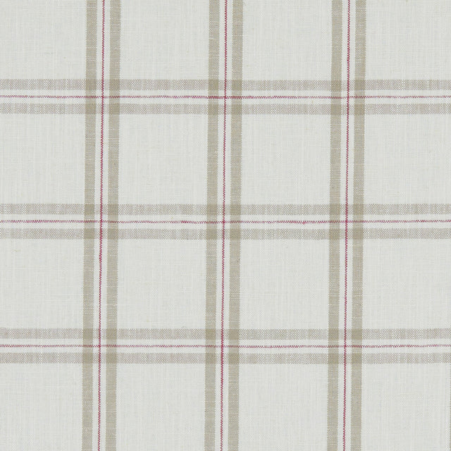 CLARKE AND CLARKE F1124/06.CAC.0 KELMSCOTT RASPBERRY/LINEN Fabric - Eade's Wallpaper