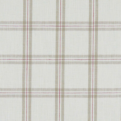 CLARKE AND CLARKE F1124/06.CAC.0 KELMSCOTT RASPBERRY/LINEN Fabric - Eade's Wallpaper