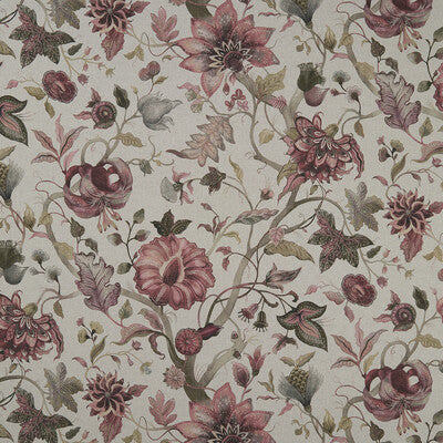 CLARKE AND CLARKE F1149/02.CAC.0 DELILAH CULLA WINTERBERRY/LINEN Fabric - Eade's Wallpaper