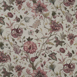 CLARKE AND CLARKE F1149/02.CAC.0 DELILAH CULLA WINTERBERRY/LINEN Fabric - Eade's Wallpaper