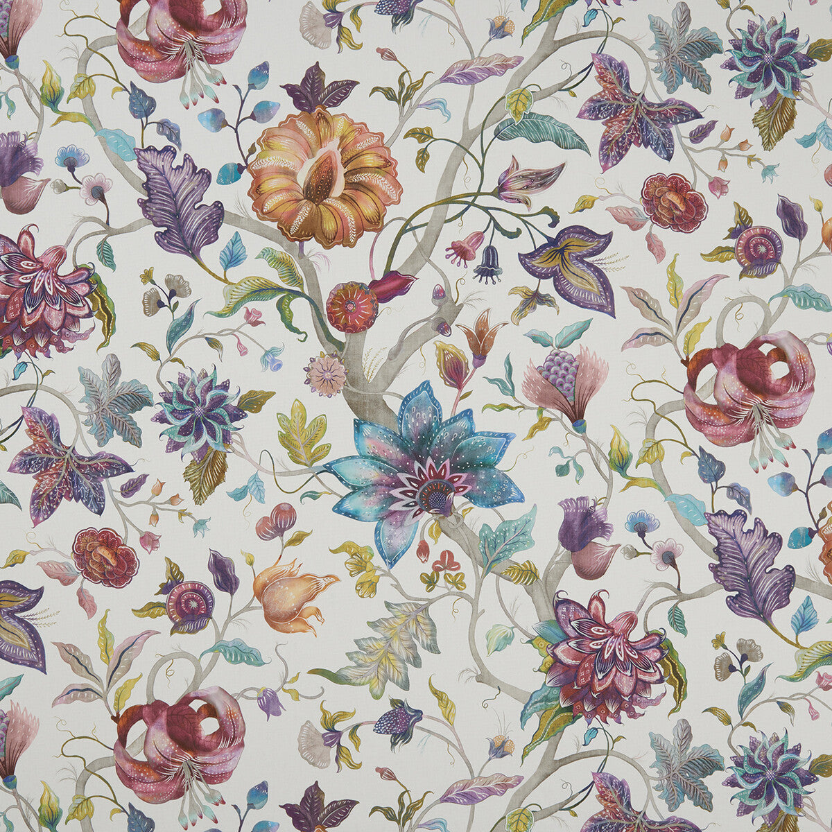 CLARKE AND CLARKE F1150/01.CAC.0 DELILAH SUMMER/CREAM Fabric - Eade's Wallpaper