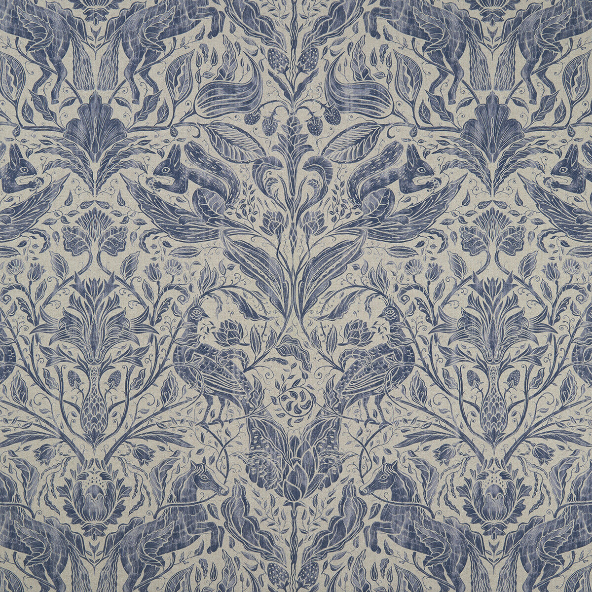 CLARKE AND CLARKE F1158/02.CAC.0 FOREST TRAIL INK Fabric - Eade's Wallpaper