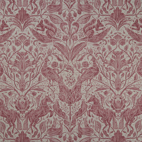 CLARKE AND CLARKE F1158/03.CAC.0 FOREST TRAIL RASPBERRY Fabric - Eade's Wallpaper
