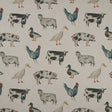 CLARKE AND CLARKE F1169/01.CAC.0 ON THE FARM LINEN Fabric - Eade's Wallpaper
