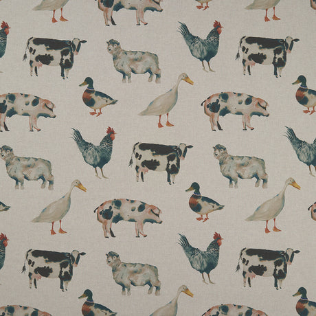 CLARKE AND CLARKE F1169/01.CAC.0 ON THE FARM LINEN Fabric - Eade's Wallpaper