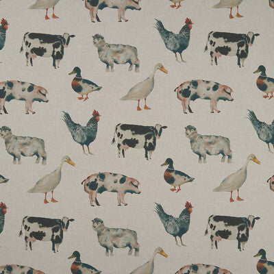 CLARKE AND CLARKE F1169/01.CAC.0 ON THE FARM LINEN Fabric - Eade's Wallpaper