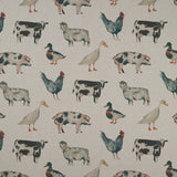 CLARKE AND CLARKE F1169/01.CAC.0 ON THE FARM LINEN Fabric - Eade's Wallpaper