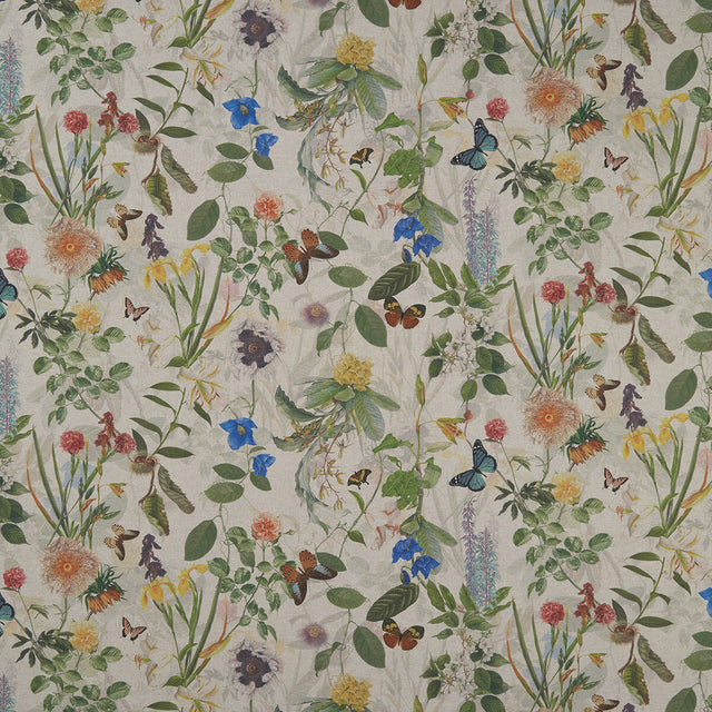 CLARKE AND CLARKE F1174/01.CAC.0 SECRET GARDEN LINEN Fabric - Eade's Wallpaper