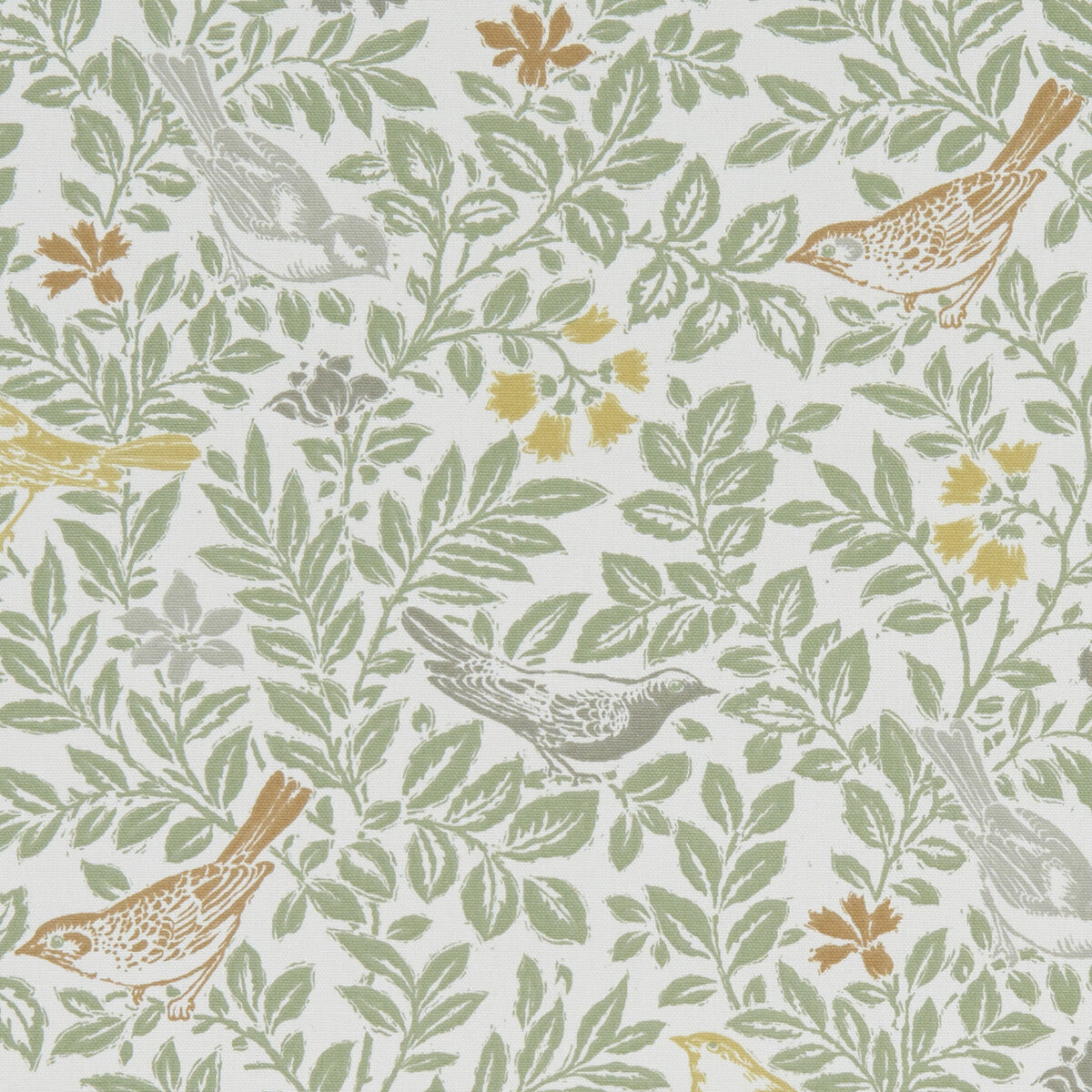 CLARKE AND CLARKE F1184/01.CAC.0 BIRD SONG AUTUMN Fabric - Eade's Wallpaper