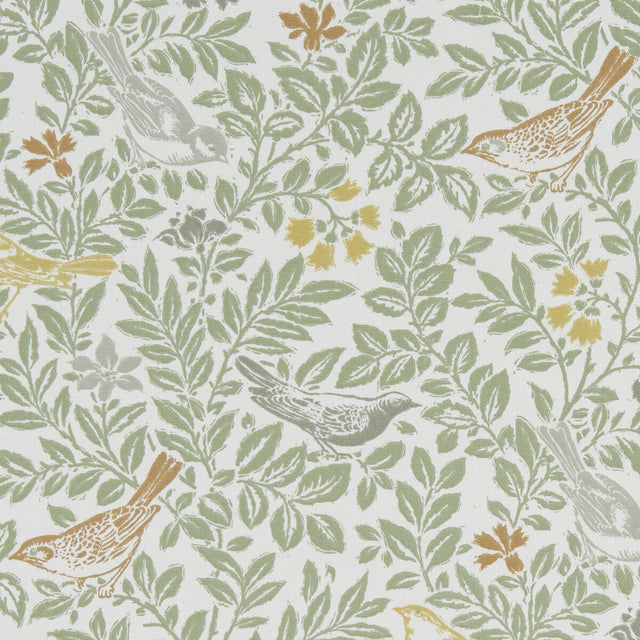 CLARKE AND CLARKE F1184/01.CAC.0 BIRD SONG AUTUMN Fabric - Eade's Wallpaper