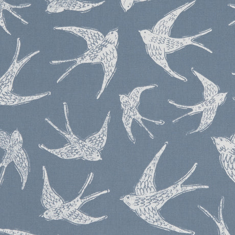 CLARKE AND CLARKE F1187/04.CAC.0 FLY AWAY NAVY Fabric - Eade's Wallpaper