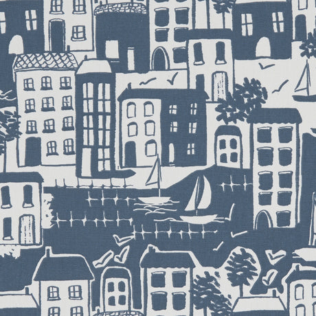 CLARKE AND CLARKE F1196/03.CAC.0 WATERSIDE NAVY Fabric - Eade's Wallpaper