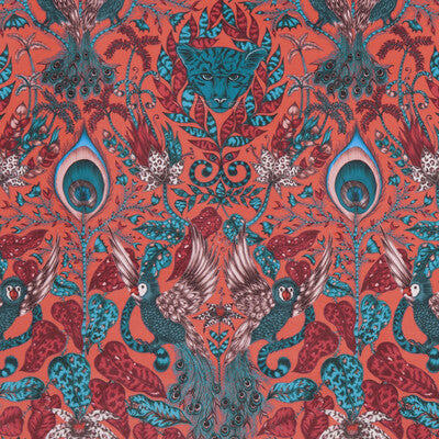 CLARKE AND CLARKE F1206/01.CAC.0 AMAZON VELVET RED Fabric - Eade's Wallpaper