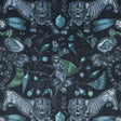 CLARKE AND CLARKE F1208/01.CAC.0 EXTINCT VELVET NAVY Fabric - Eade's Wallpaper