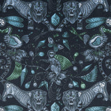 CLARKE AND CLARKE F1208/01.CAC.0 EXTINCT VELVET NAVY Fabric - Eade's Wallpaper