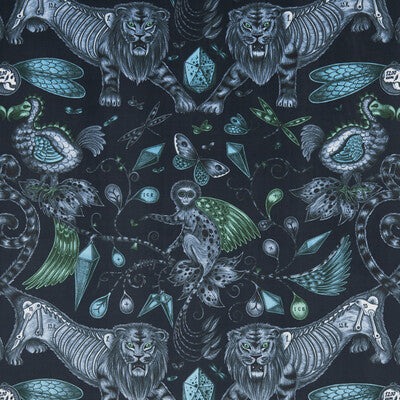 CLARKE AND CLARKE F1208/01.CAC.0 EXTINCT VELVET NAVY Fabric - Eade's Wallpaper