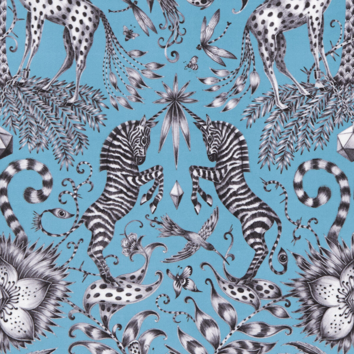 CLARKE AND CLARKE F1210/01.CAC.0 KRUGER VELVET TEAL Fabric - Eade's Wallpaper