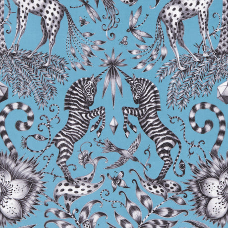 CLARKE AND CLARKE F1210/01.CAC.0 KRUGER VELVET TEAL Fabric - Eade's Wallpaper